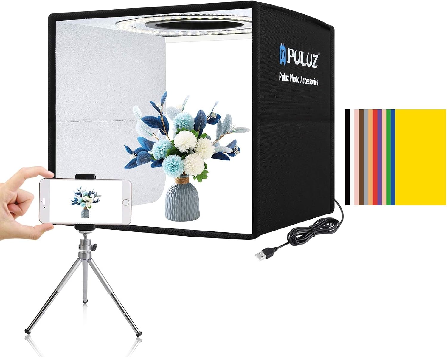 Photography Lighting Kit - RGB LED Panel Video Light with