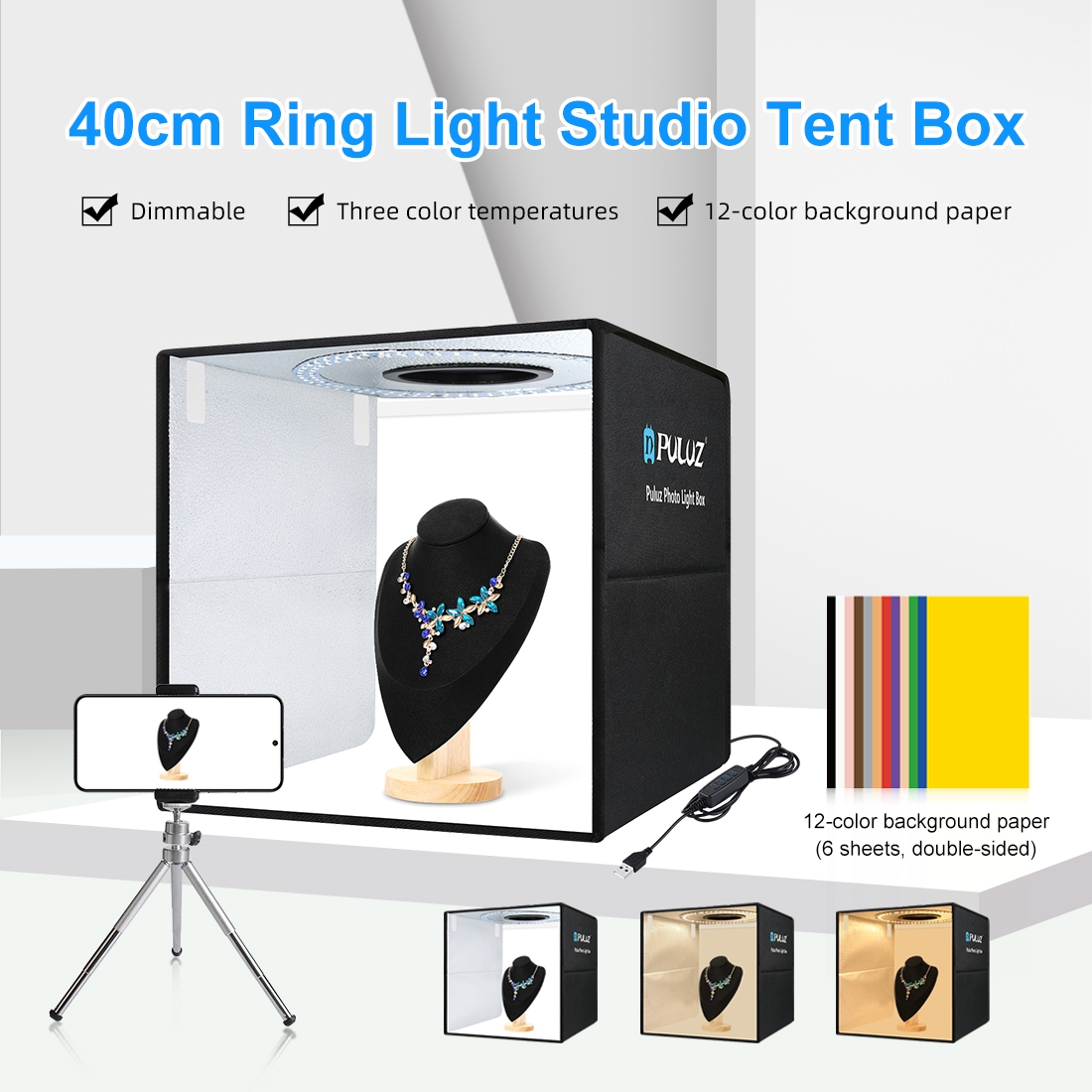 PULUZ 40cm Folding Portable Ri - đánh giá và giá Photography Lighting For Products