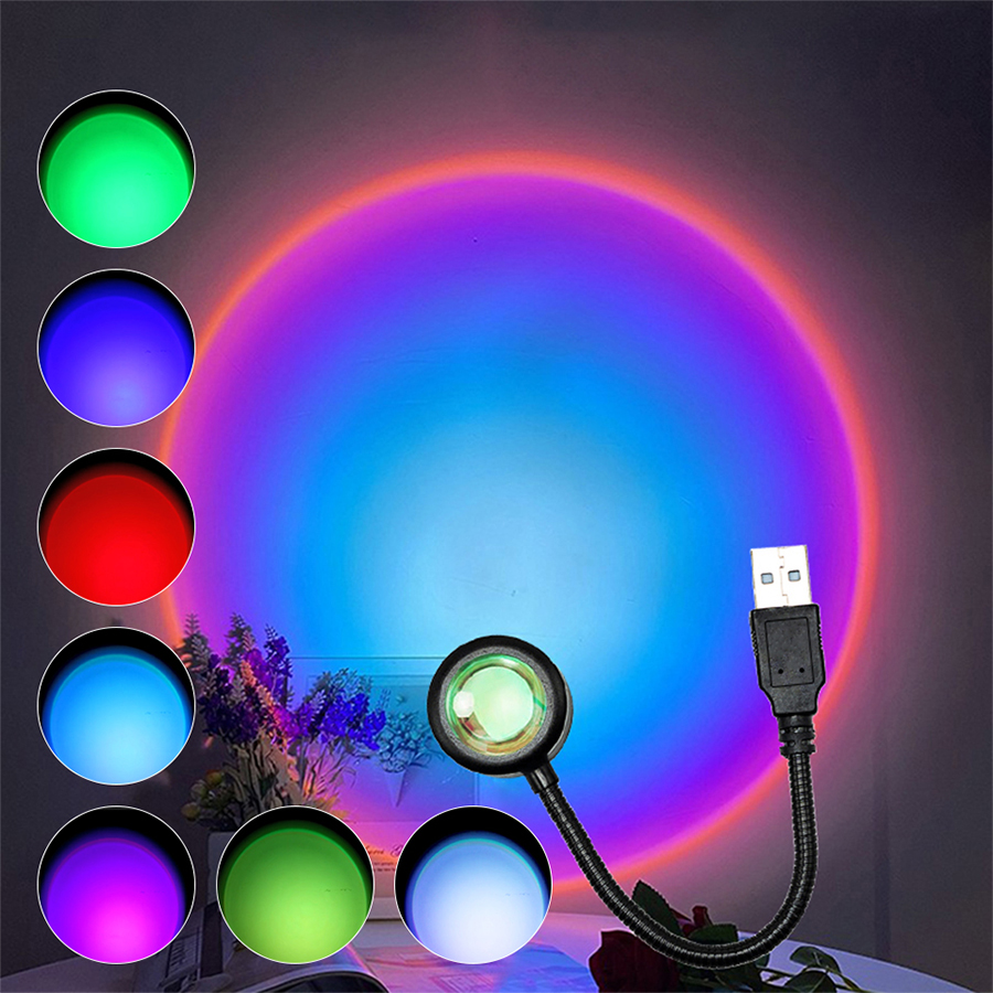 USB LED Sunset Lamp Projector  - đánh giá và giá Photography Lightning
