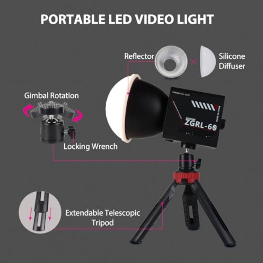 60W COB LED Video Light Handhe - đánh giá và giá Photography Lighting Color