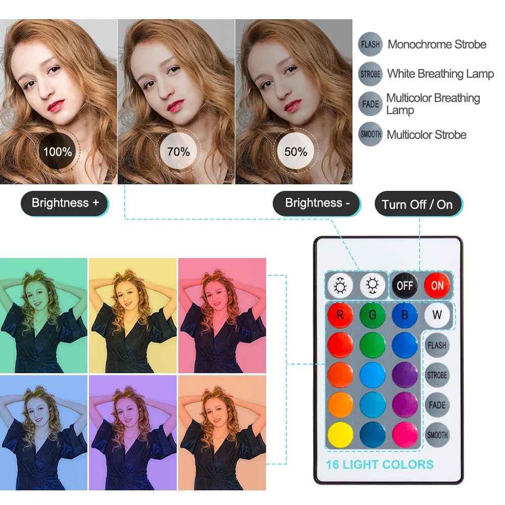 10 Inch RGB Ring Light With Re - đánh giá và giá Photography Lighting Circle