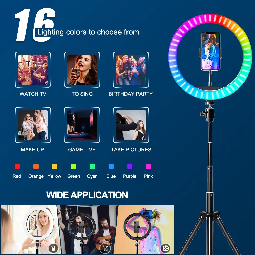 10 Inch RGB Ring Light With Re - đánh giá và giá Photography Lighting Circle
