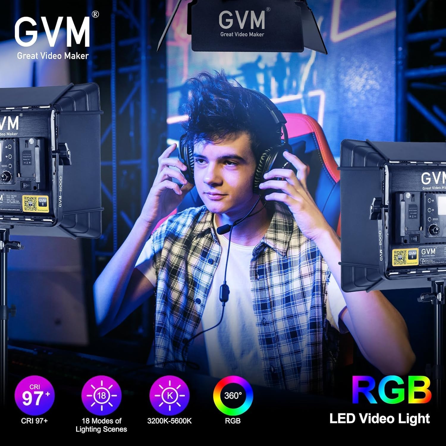 RGB LED Video Lighting Kit, 3- - đánh giá và giá Photography Lighting Kit