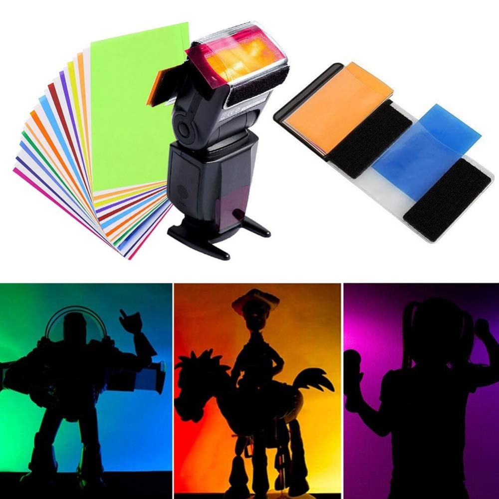 12 Colors Camera Flash Gels Li - đánh giá và giá Photography Lighting Kit