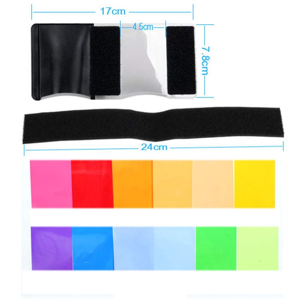 12 Colors Camera Flash Gels Li - đánh giá và giá Photography Lighting Kit